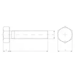 Śruba 6-kąt pg M24x120 czarna 10.9 DIN 933